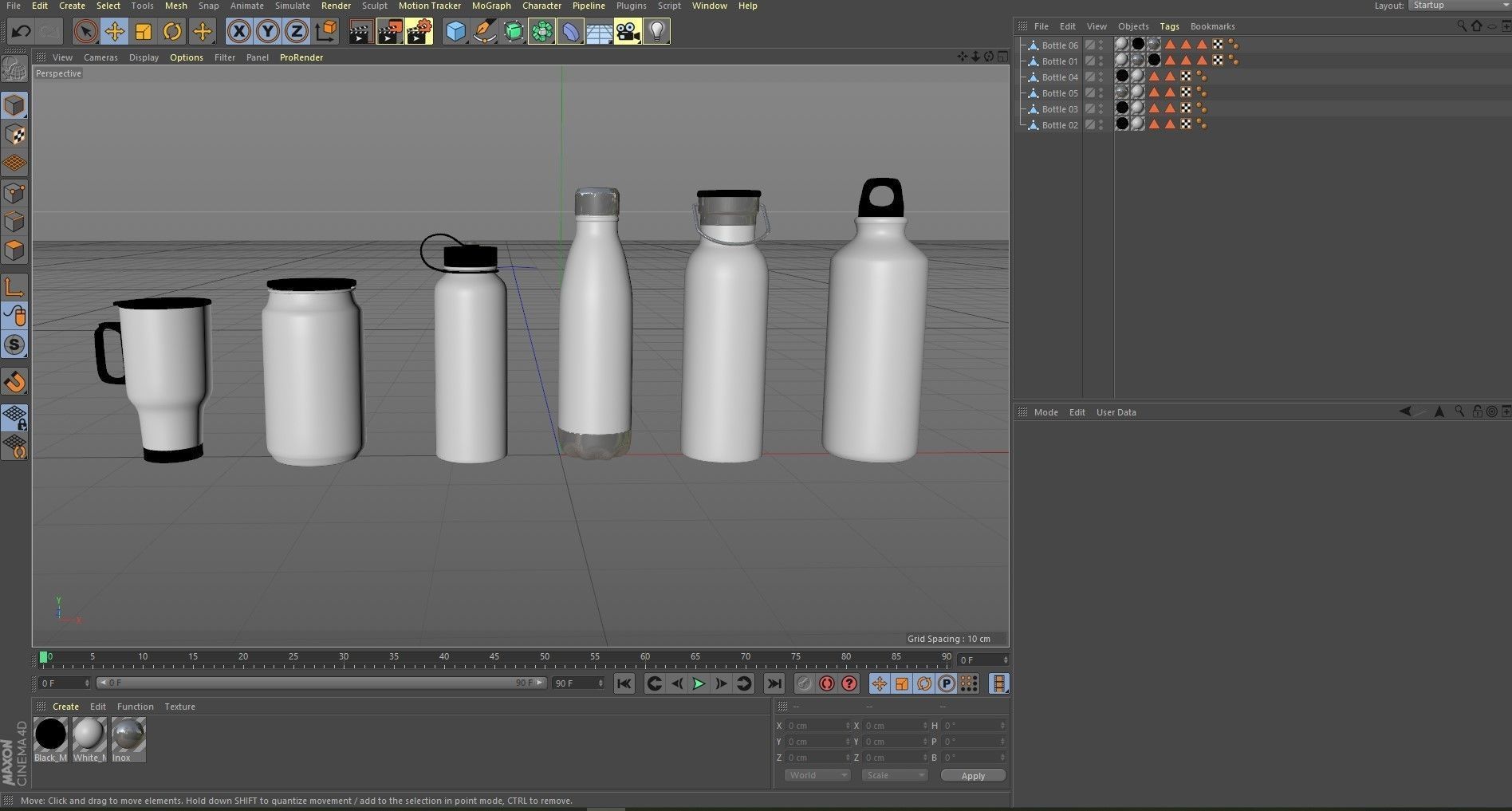 The Set Metallic Bottle Low-poly 3D model_16