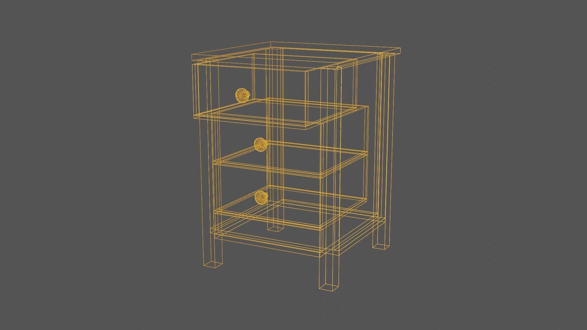 Bedside Cabinet 3D Model Low-poly 3D model_7