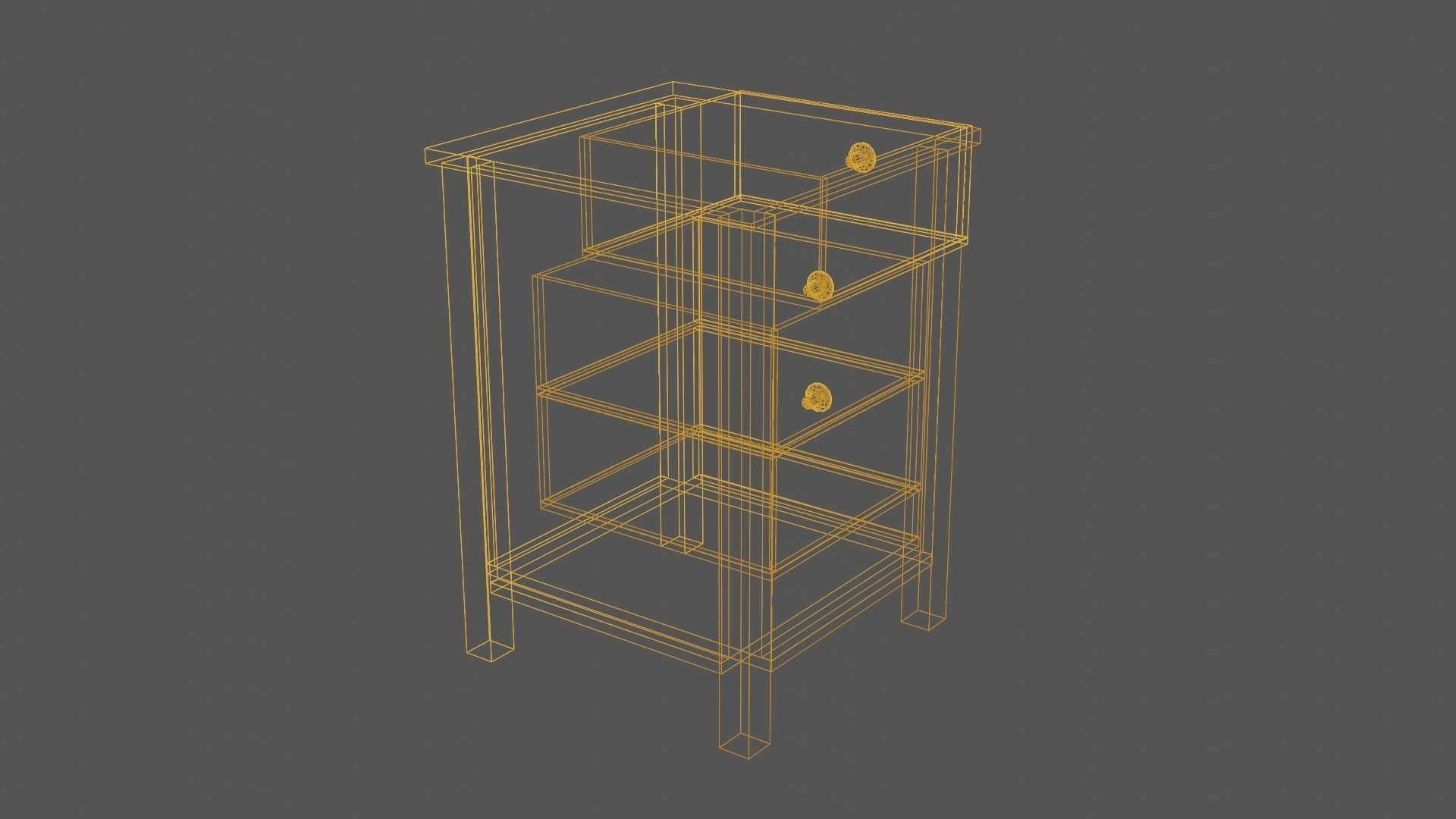 Bedside Cabinet 3D Model Low-poly 3D model_11