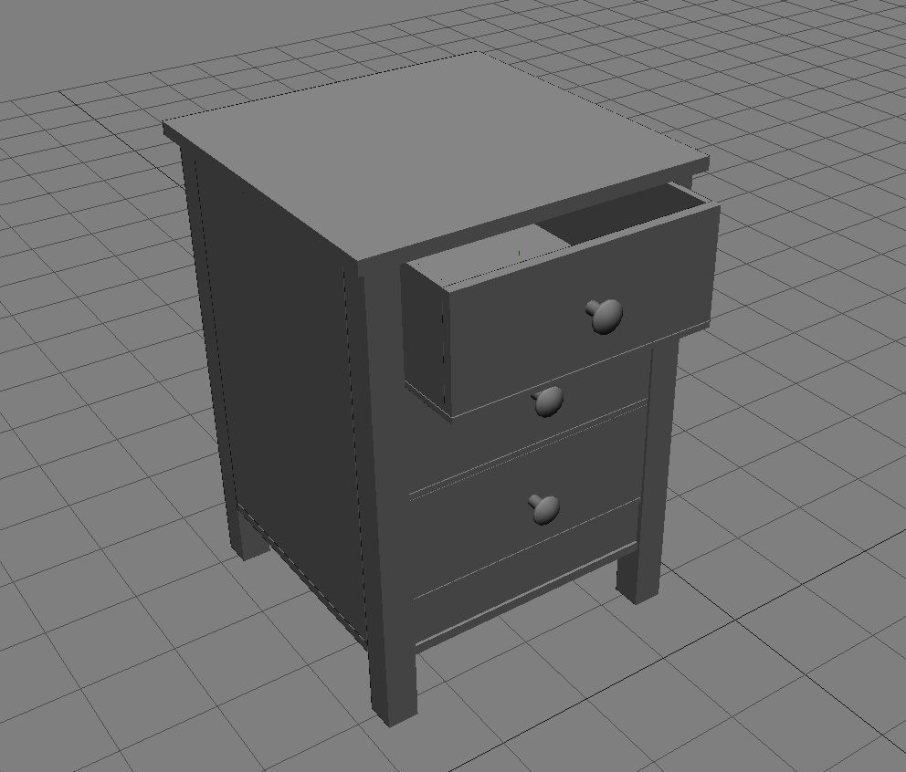 Bedside Cabinet 3D Model Low-poly 3D model_15