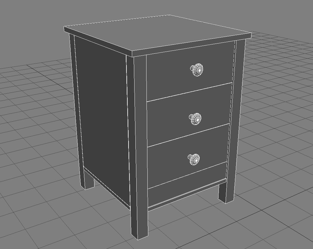 Bedside Cabinet 3D Model Low-poly 3D model_12