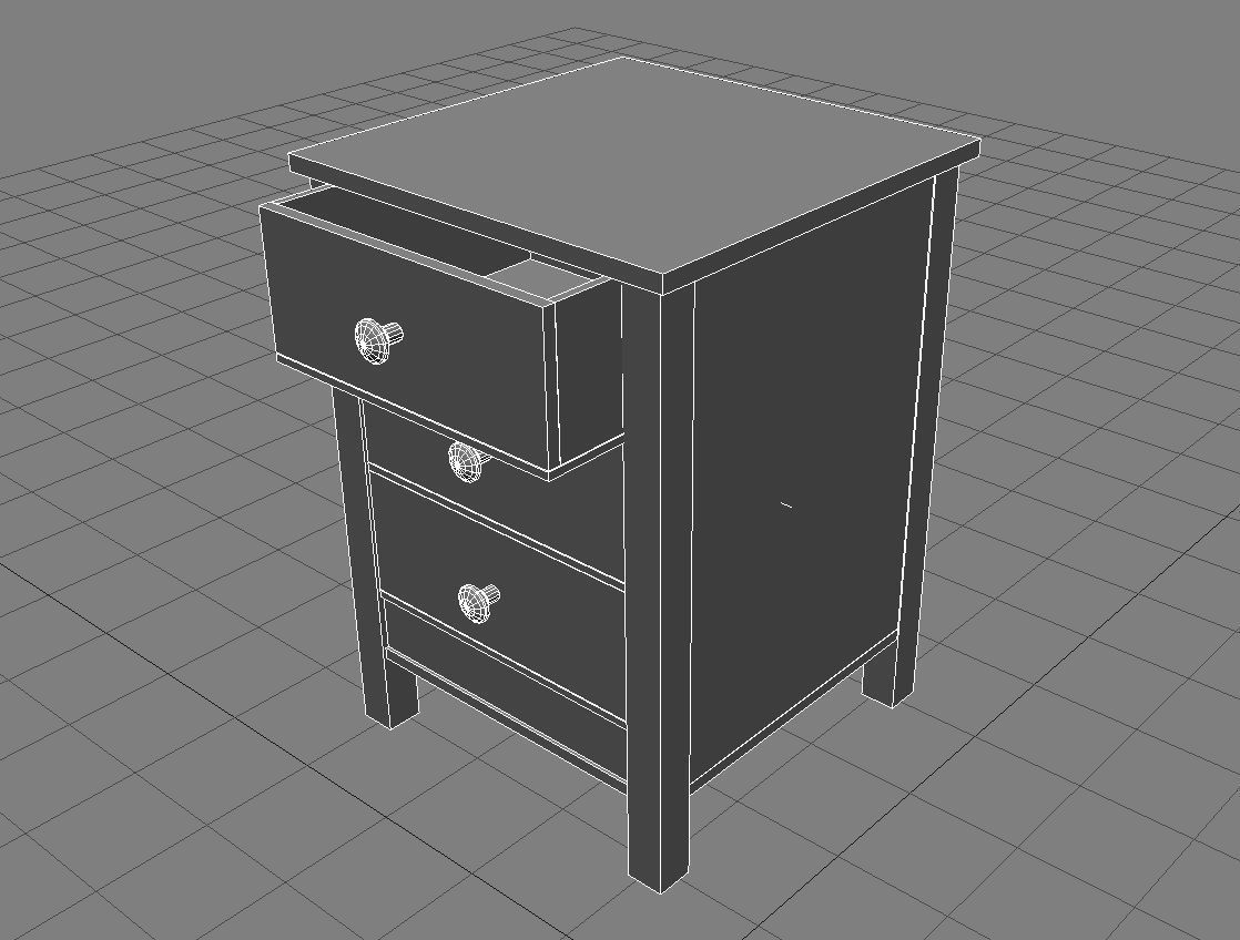 Bedside Cabinet 3D Model Low-poly 3D model_16