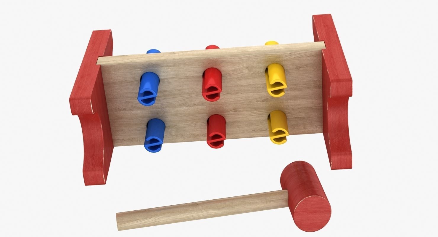 Pound a Peg Low-poly 3D model_5