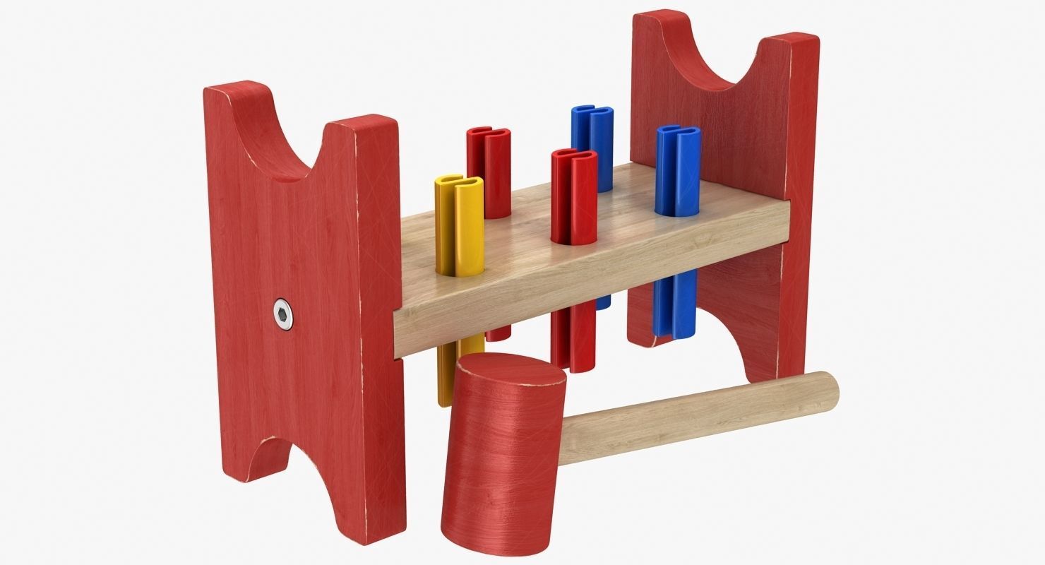 Pound a Peg Low-poly 3D model_3