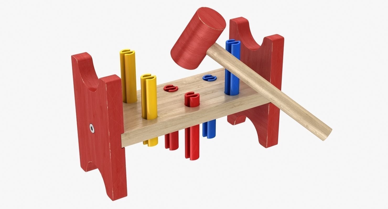 Pound a Peg Low-poly 3D model_7