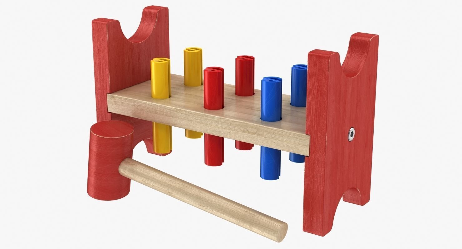 Pound a Peg Low-poly 3D model_1