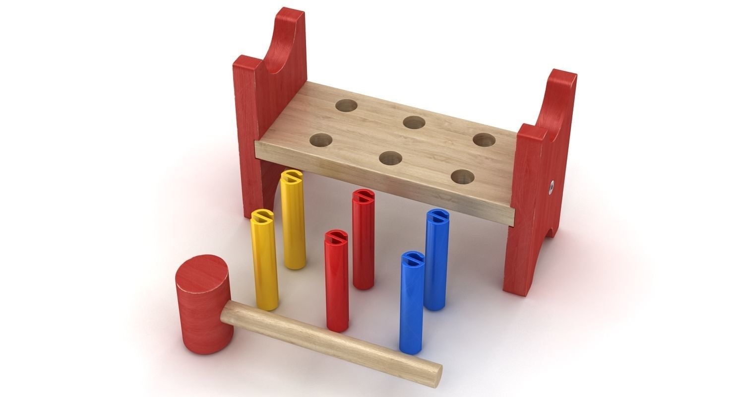 Pound a Peg Low-poly 3D model_8