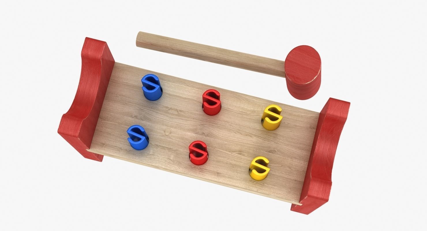 Pound a Peg Low-poly 3D model_4