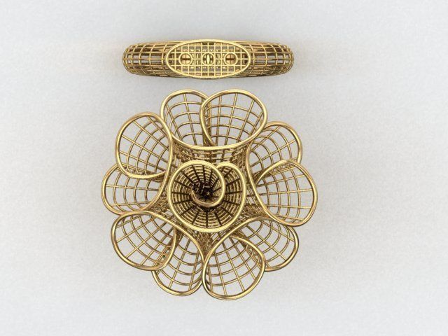 fusion gold ring 3D print model_5