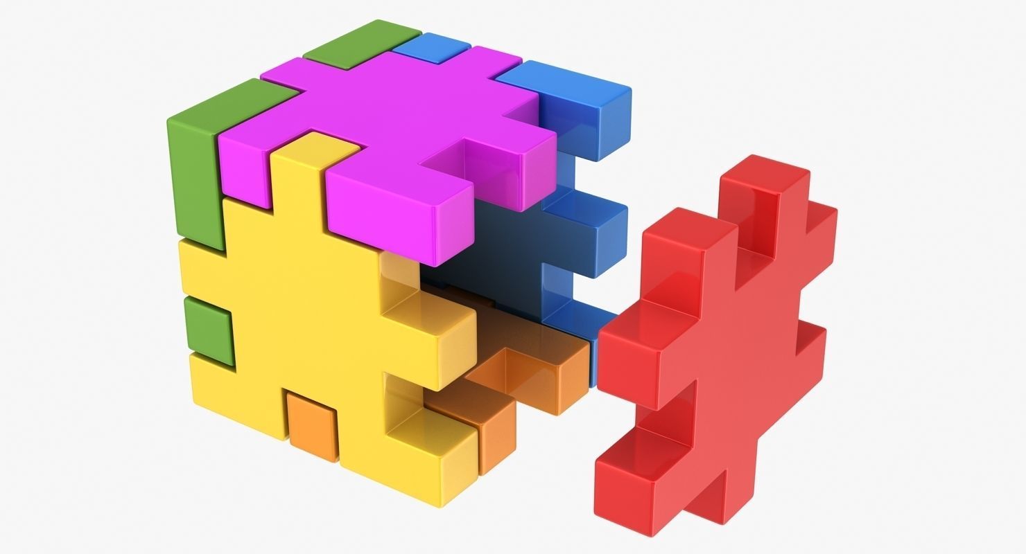 Happy Cube Low-poly 3D model_5