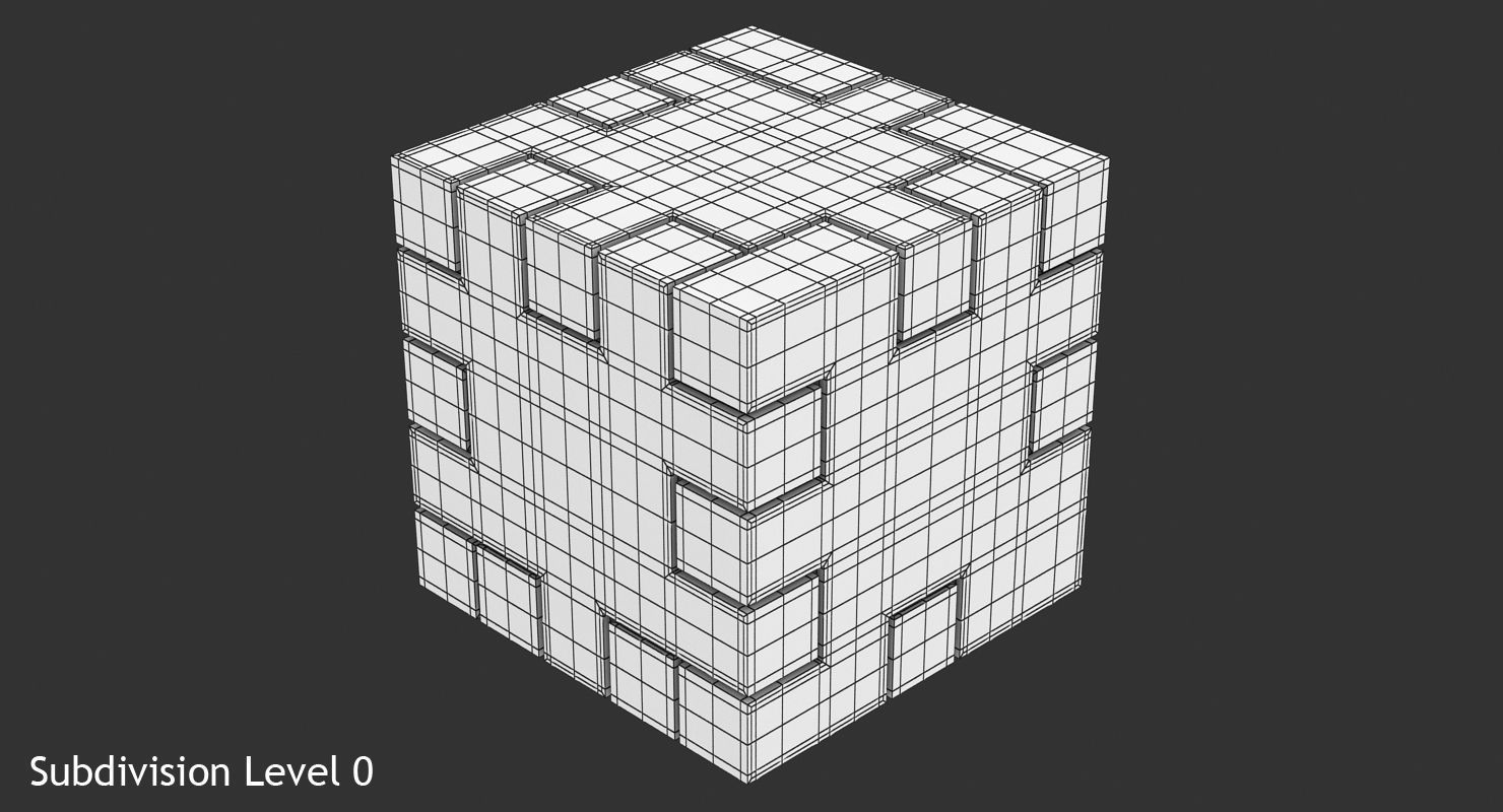 Happy Cube Low-poly 3D model_9