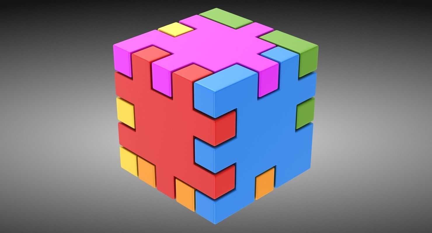 Happy Cube Low-poly 3D model_2