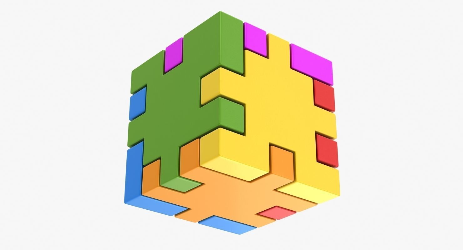 Happy Cube Low-poly 3D model_4