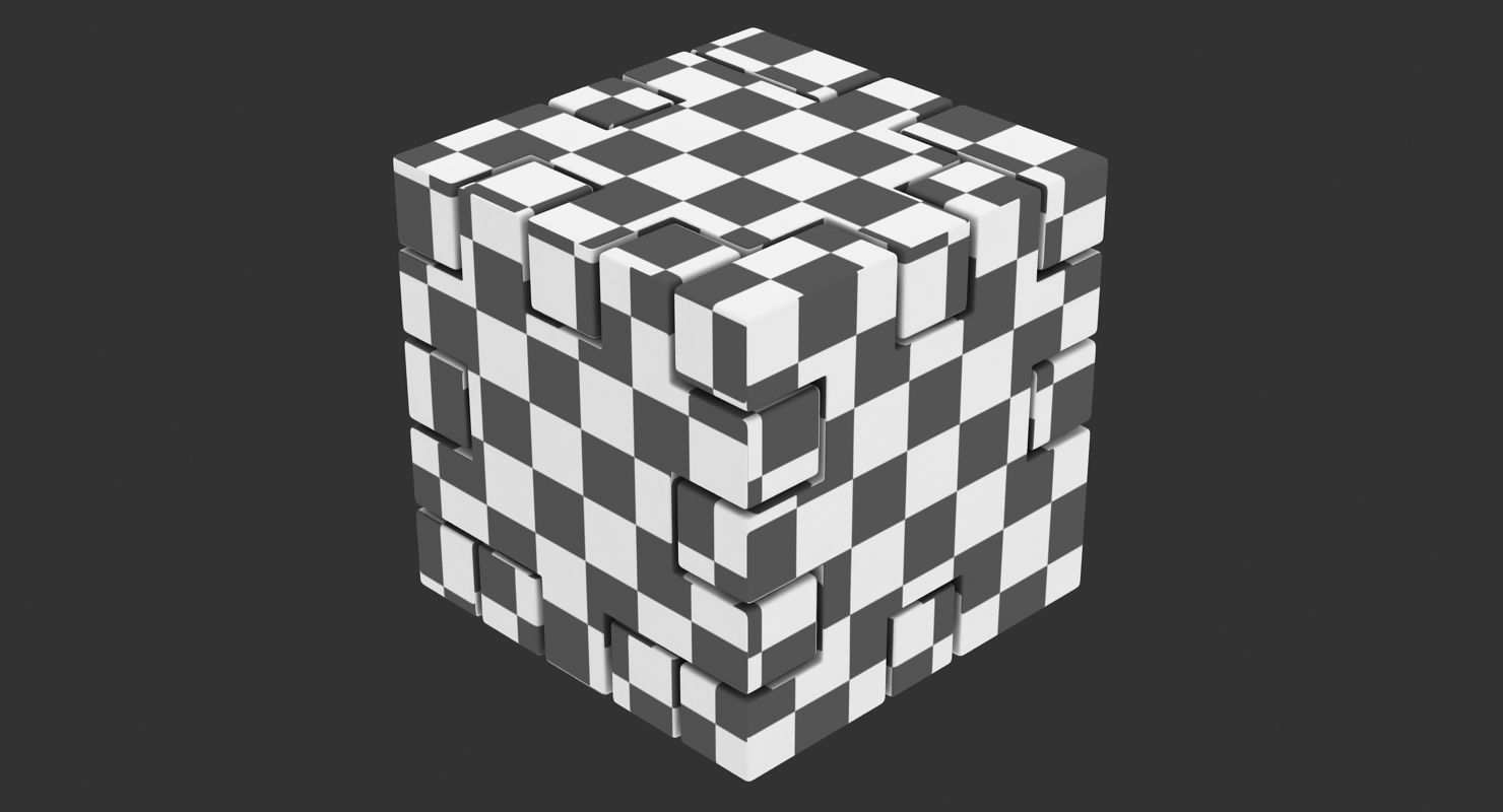 Happy Cube Low-poly 3D model_15
