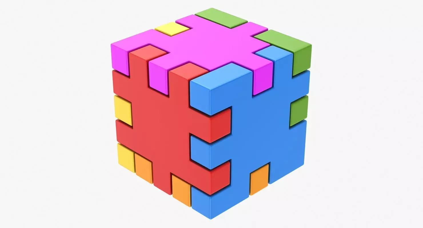 Happy Cube Low-poly 3D model_0