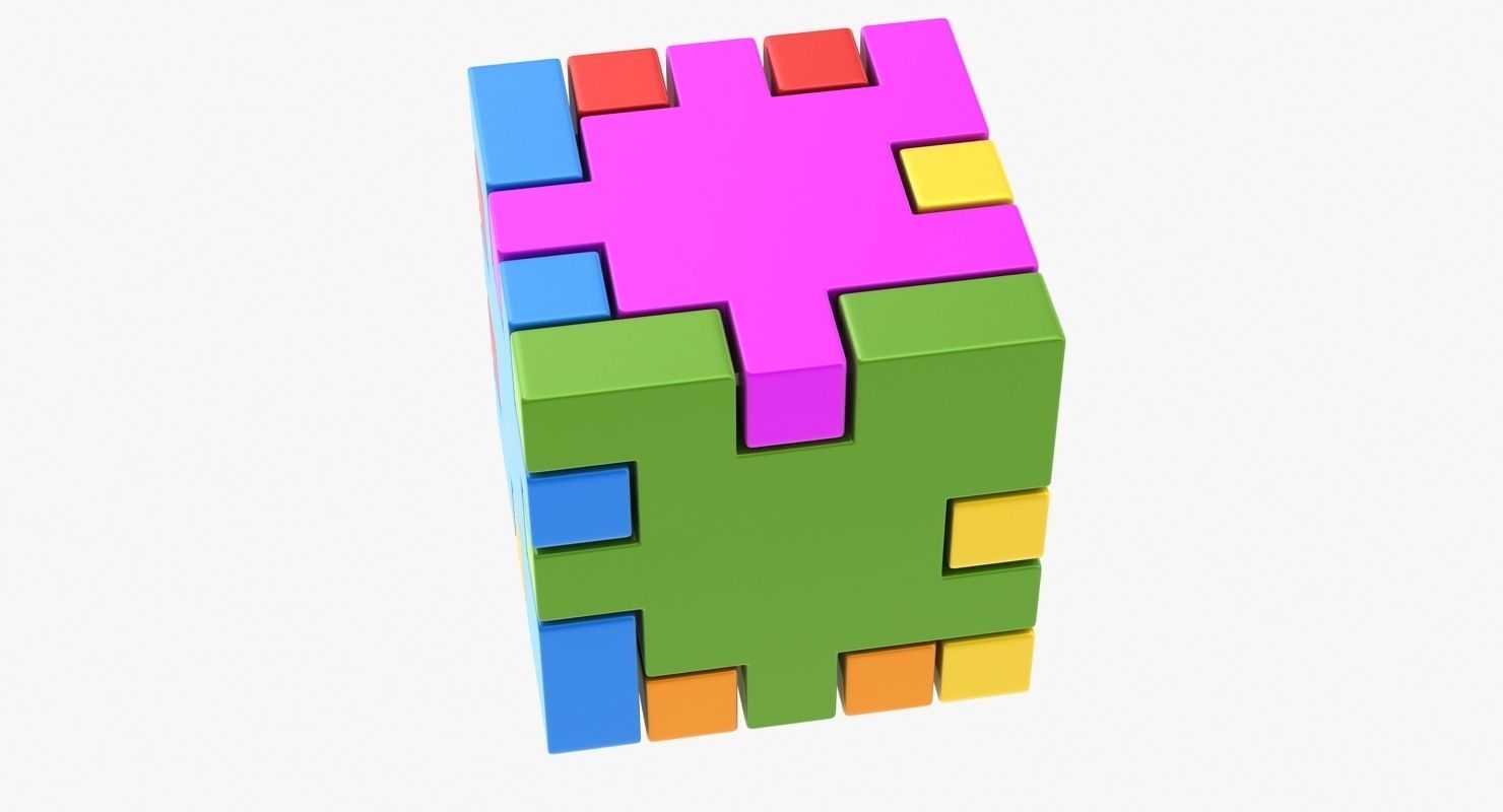 Happy Cube Low-poly 3D model_3