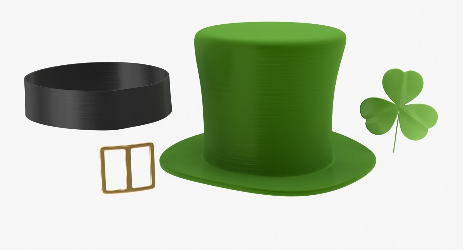 Leprechaun Hat Low-poly 3D model_7