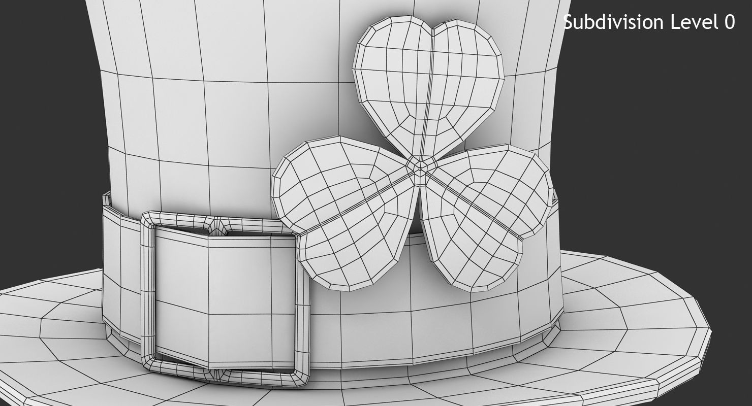 Leprechaun Hat Low-poly 3D model_13