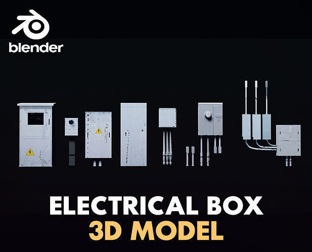 electrical box collection Low-poly 3D model