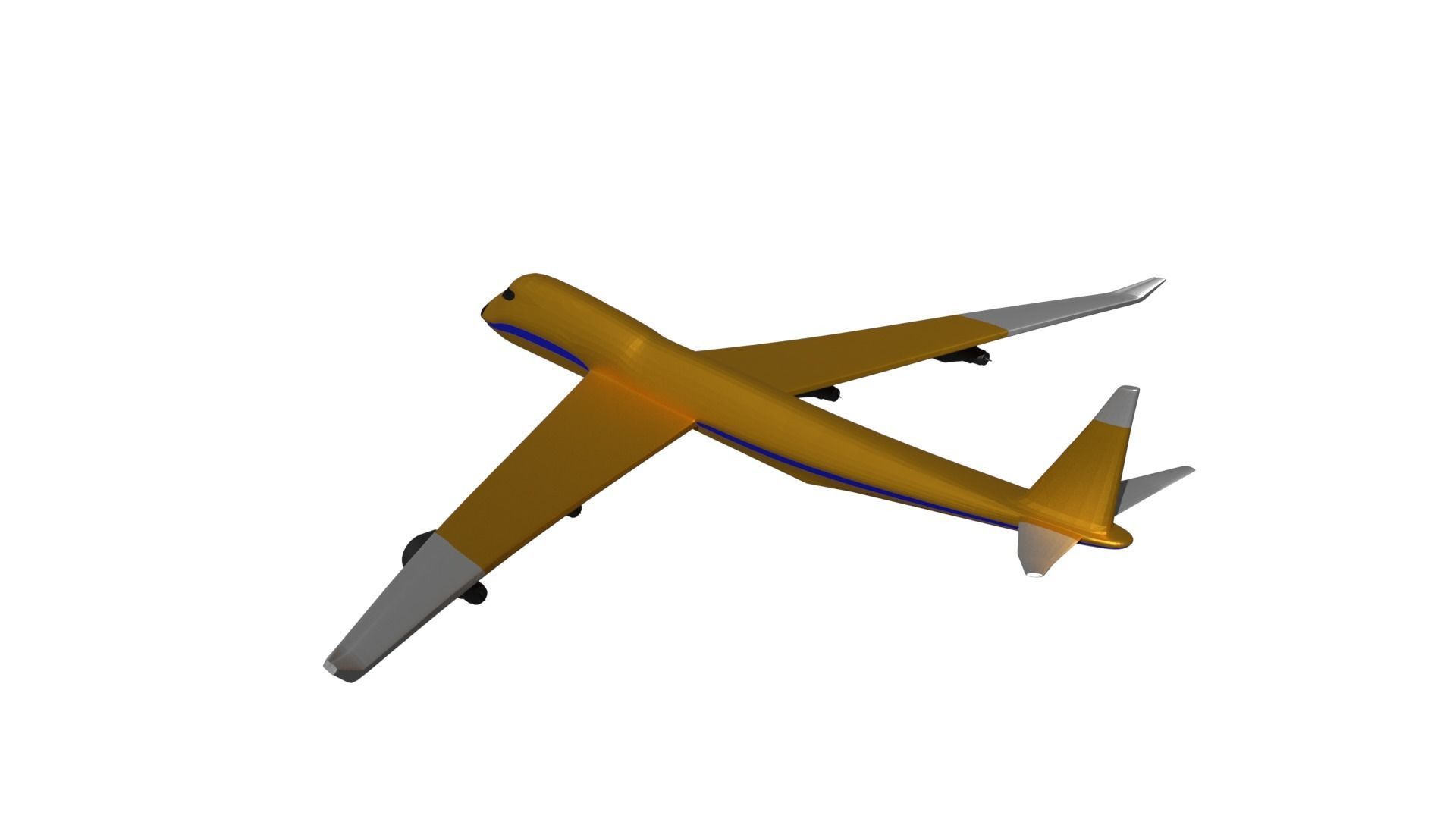 Low Poly Airliner airplane flying Low-poly 3D model_3