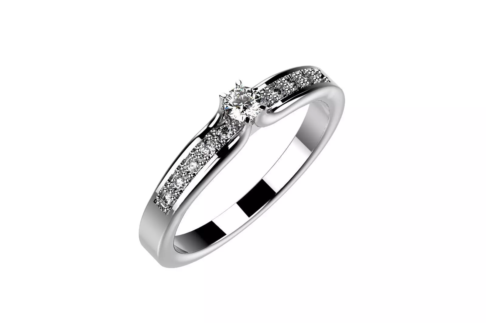 ZP025 diamond engagement ring 3D print model_0