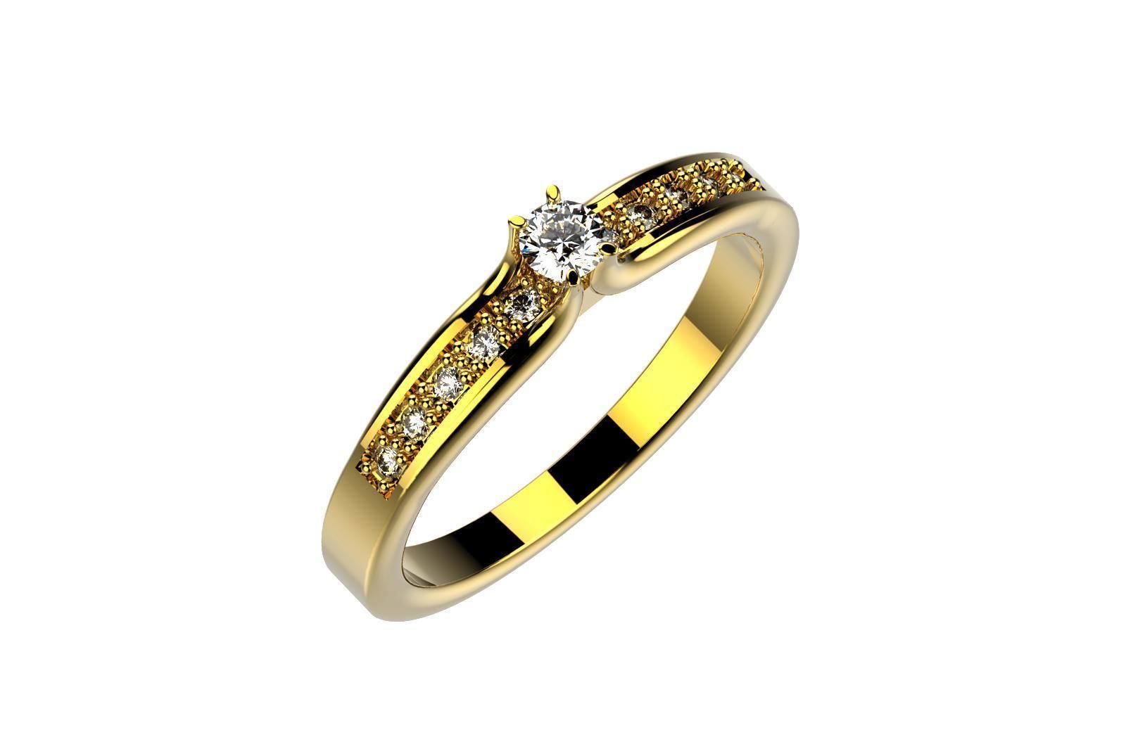 ZP025 diamond engagement ring 3D print model_1