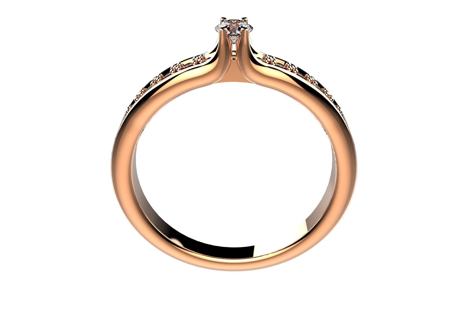 ZP025 diamond engagement ring 3D print model_5