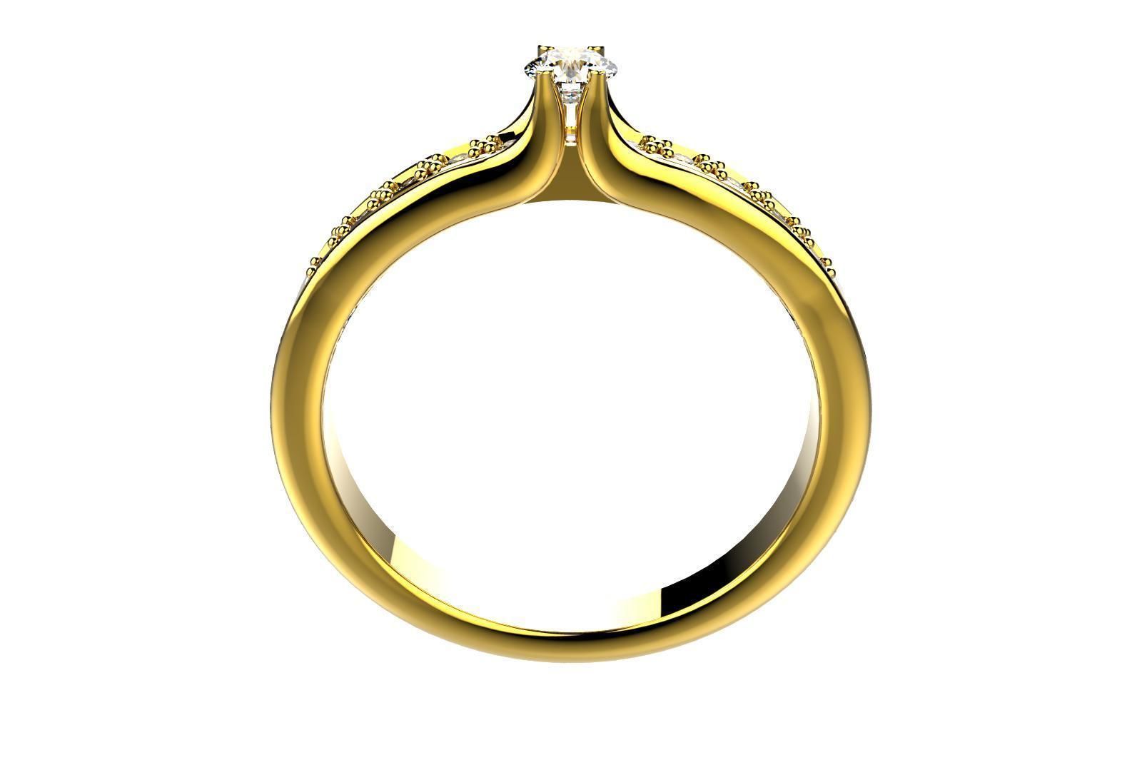 ZP025 diamond engagement ring 3D print model_4