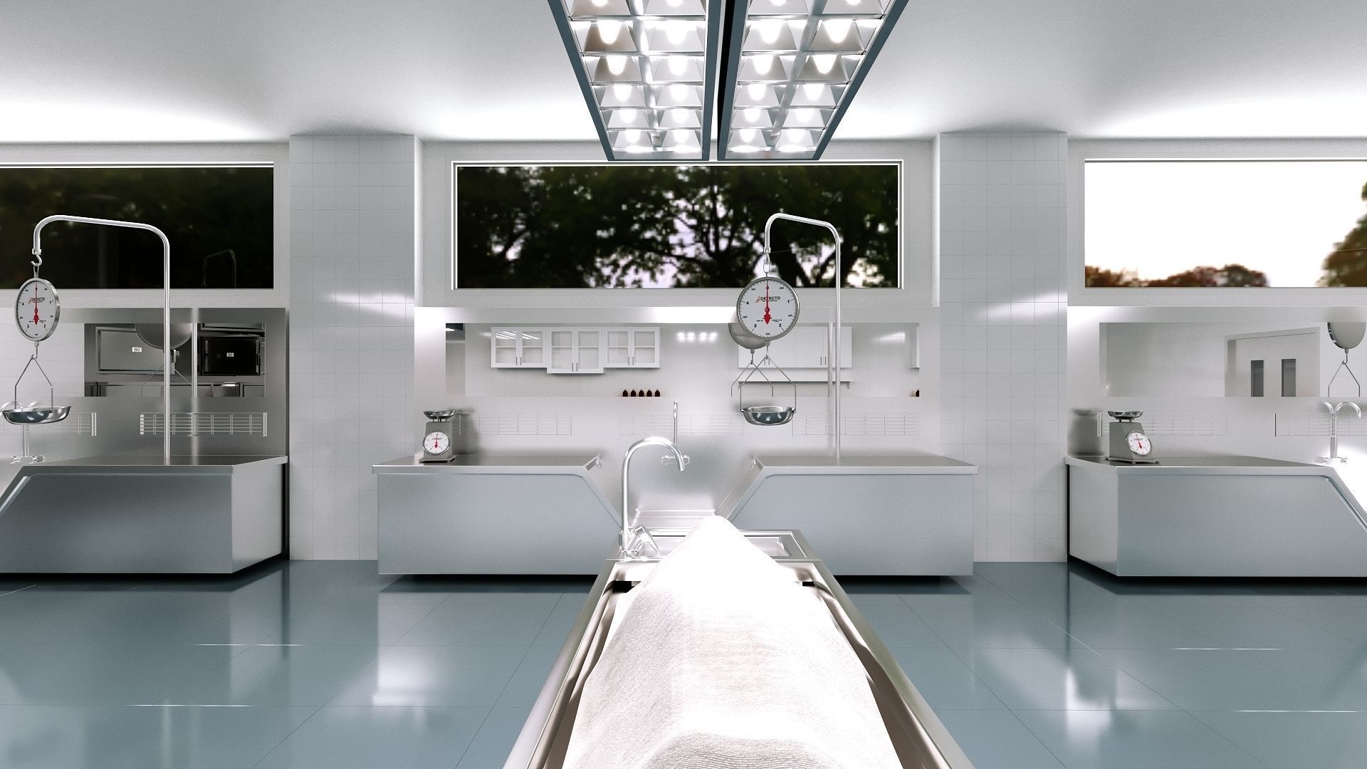 Autopsy Morgue Laboratory 3D model Low-poly 3D model_5