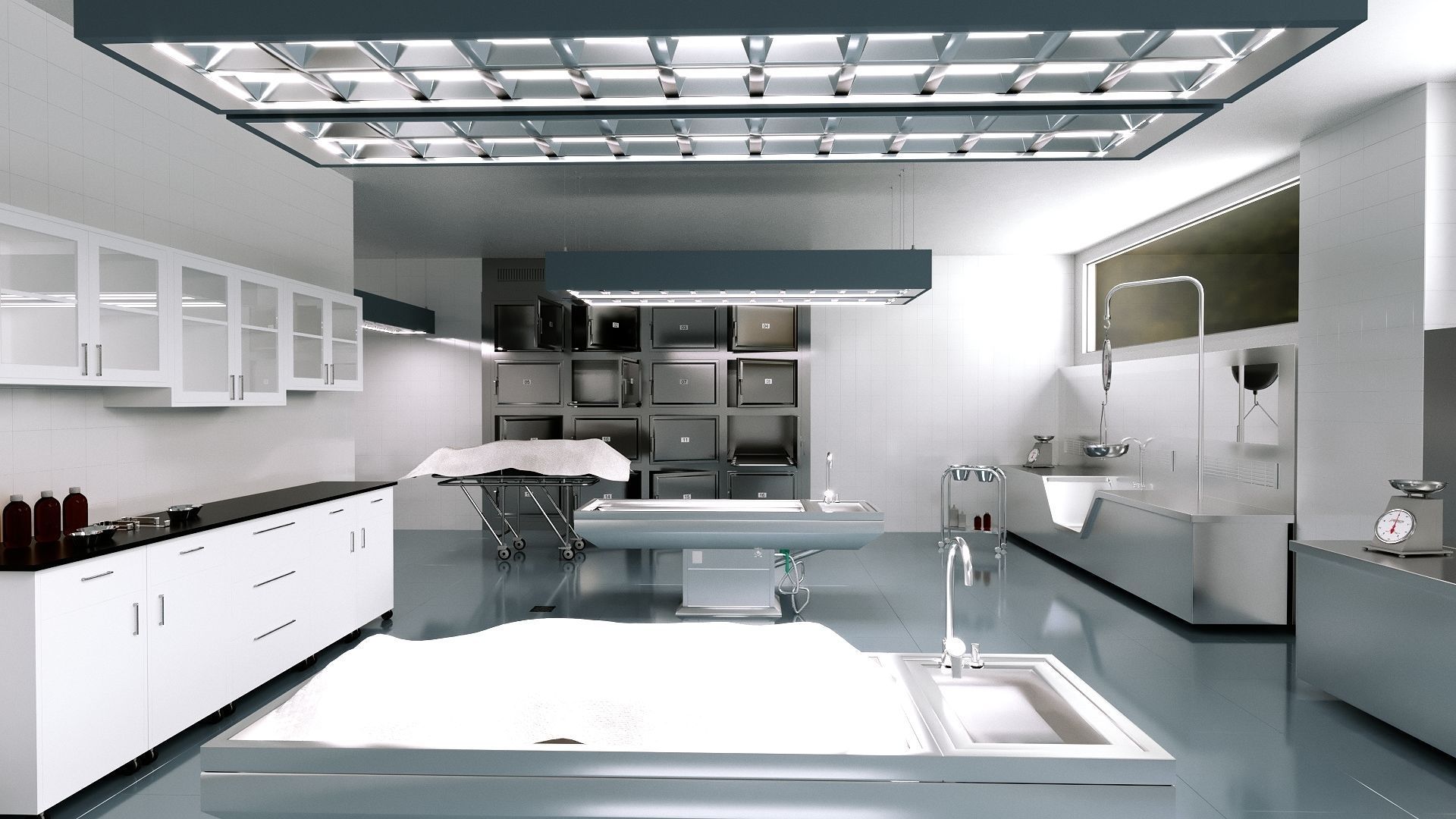 Autopsy Morgue Laboratory 3D model Low-poly 3D model_3