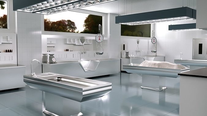 Autopsy Morgue Laboratory 3D model Low-poly 3D model