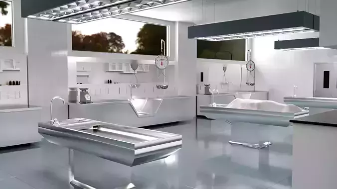 Autopsy Morgue Laboratory 3D model Low-poly 3D model