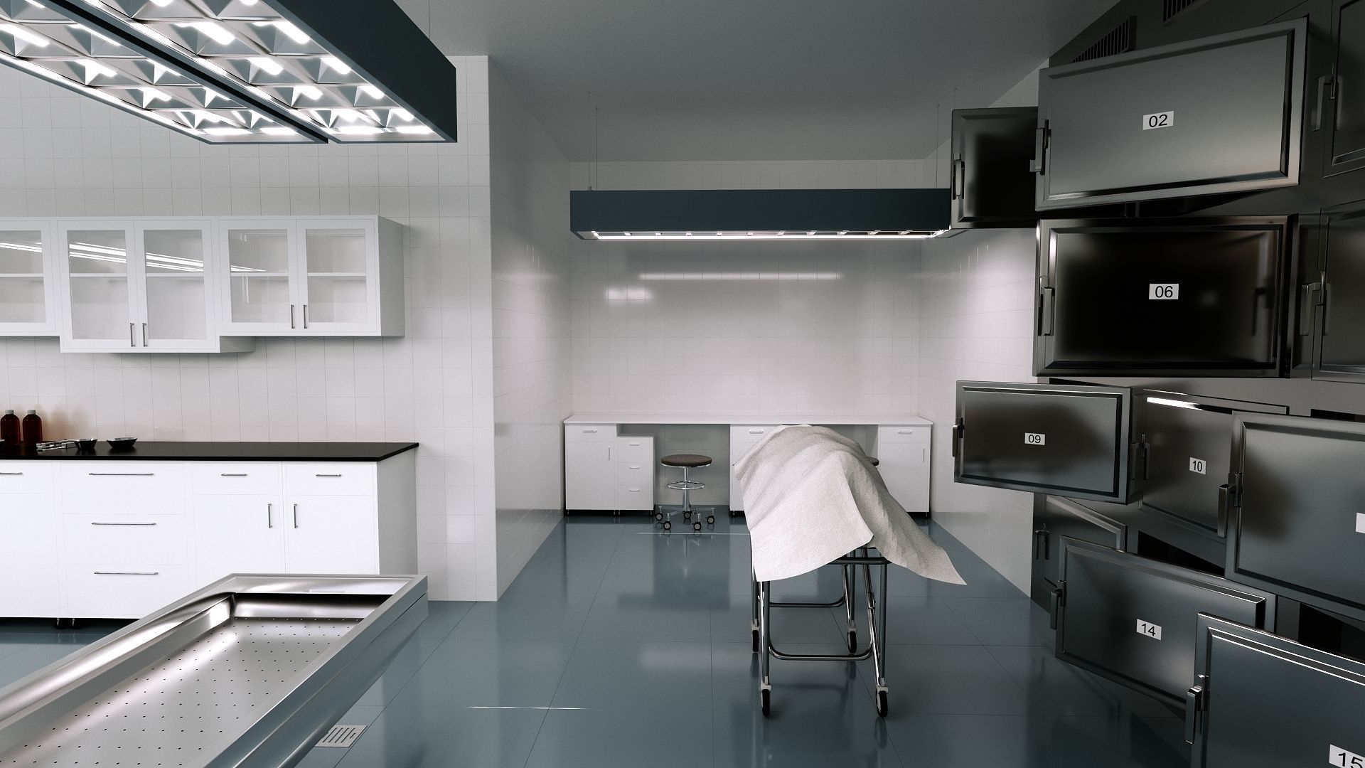 Autopsy Morgue Laboratory 3D model Low-poly 3D model_2