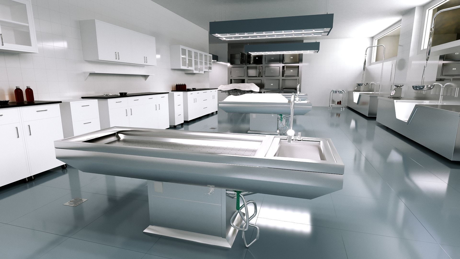 Autopsy Morgue Laboratory 3D model Low-poly 3D model_6