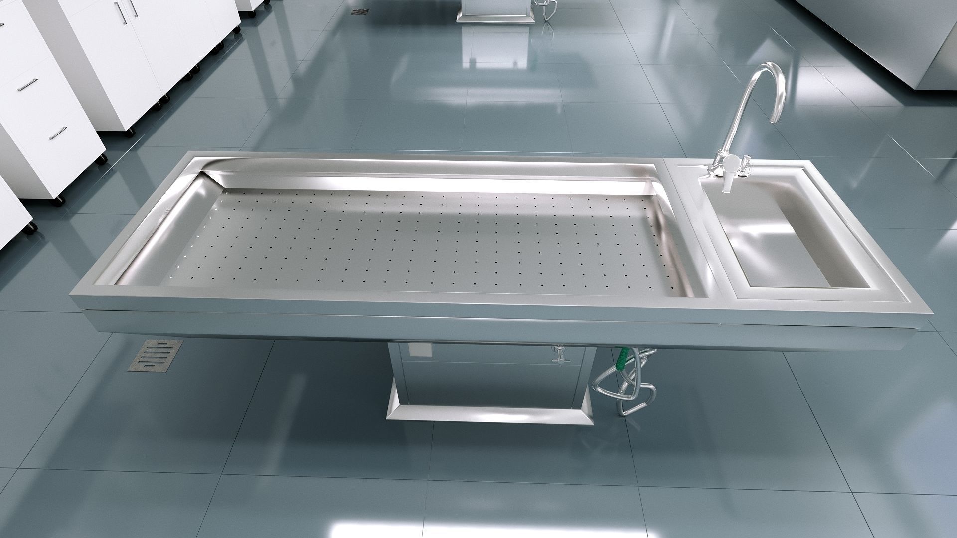 Autopsy Morgue Laboratory 3D model Low-poly 3D model_7