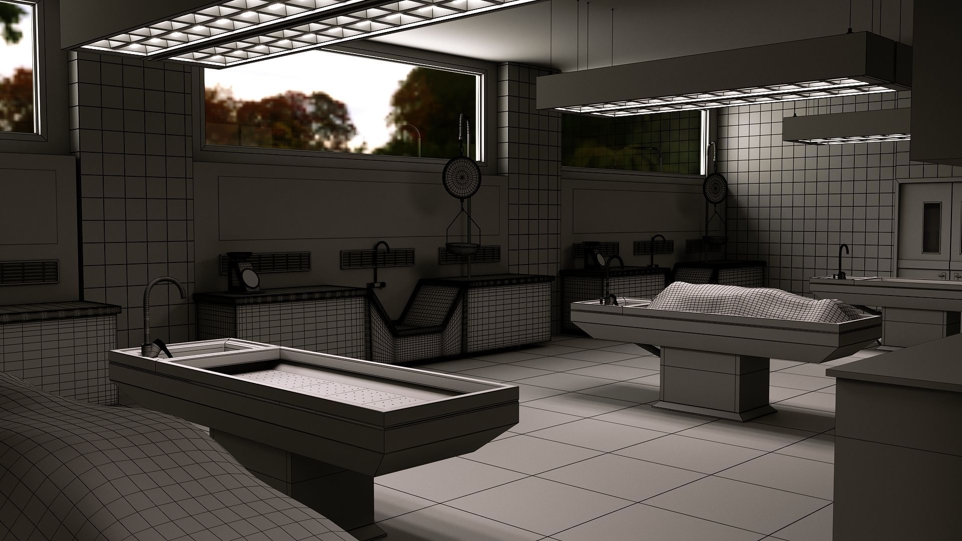 Autopsy Morgue Laboratory 3D model Low-poly 3D model_8