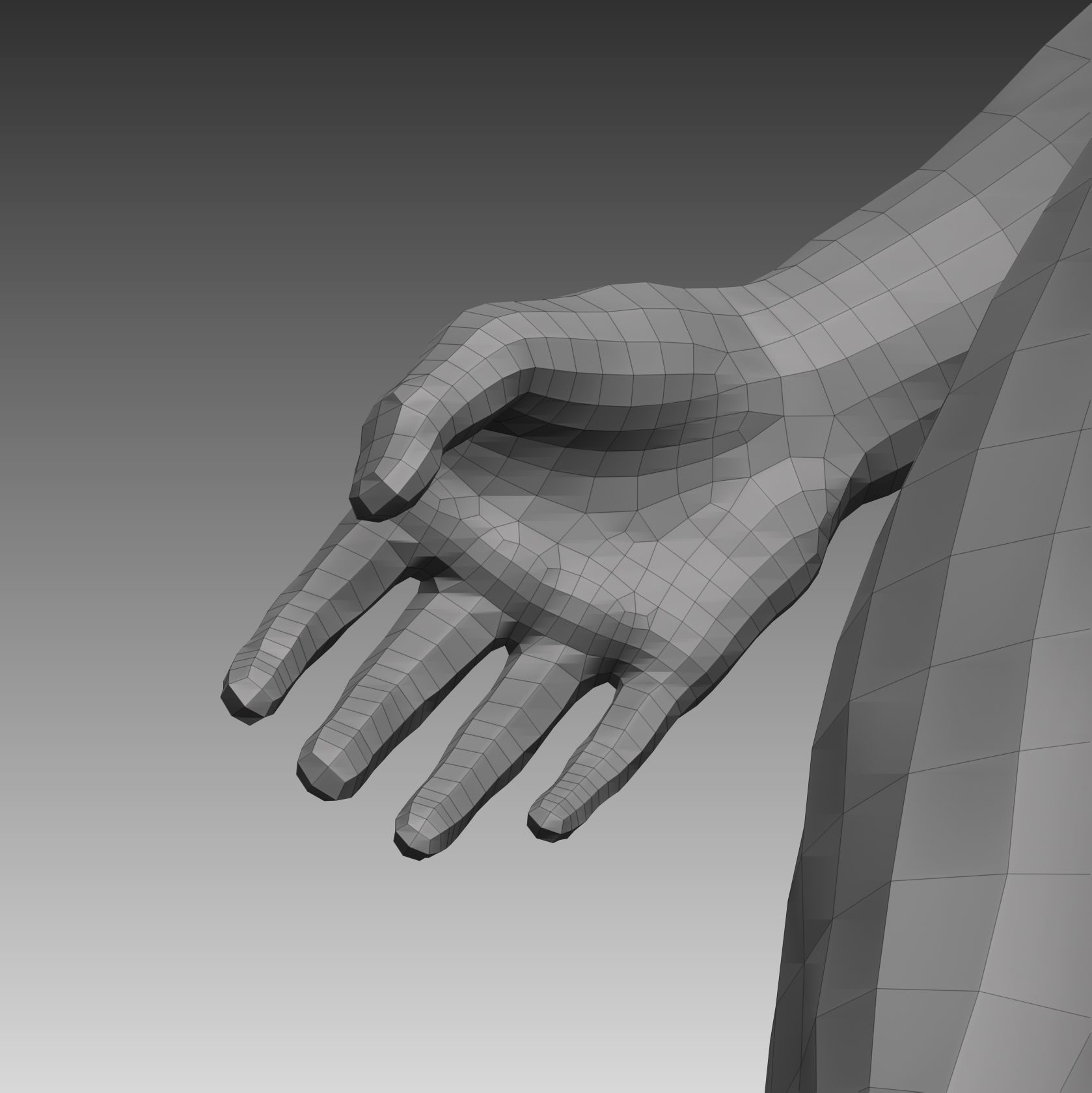 Anatomical body base mesh Low-poly 3D model_27