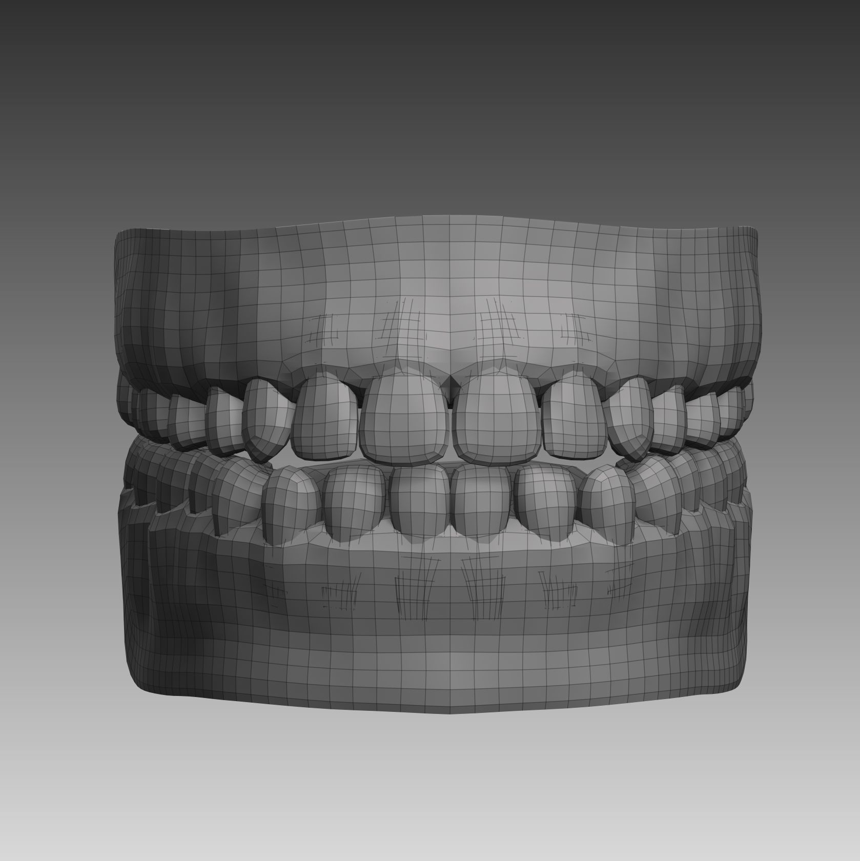 Anatomical body base mesh Low-poly 3D model_15