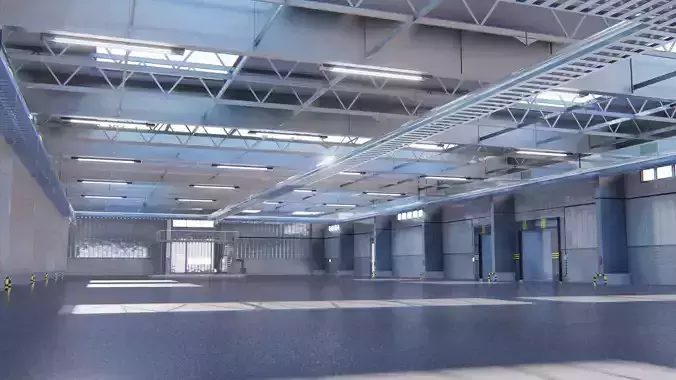 Warehouse in clouds 3D model