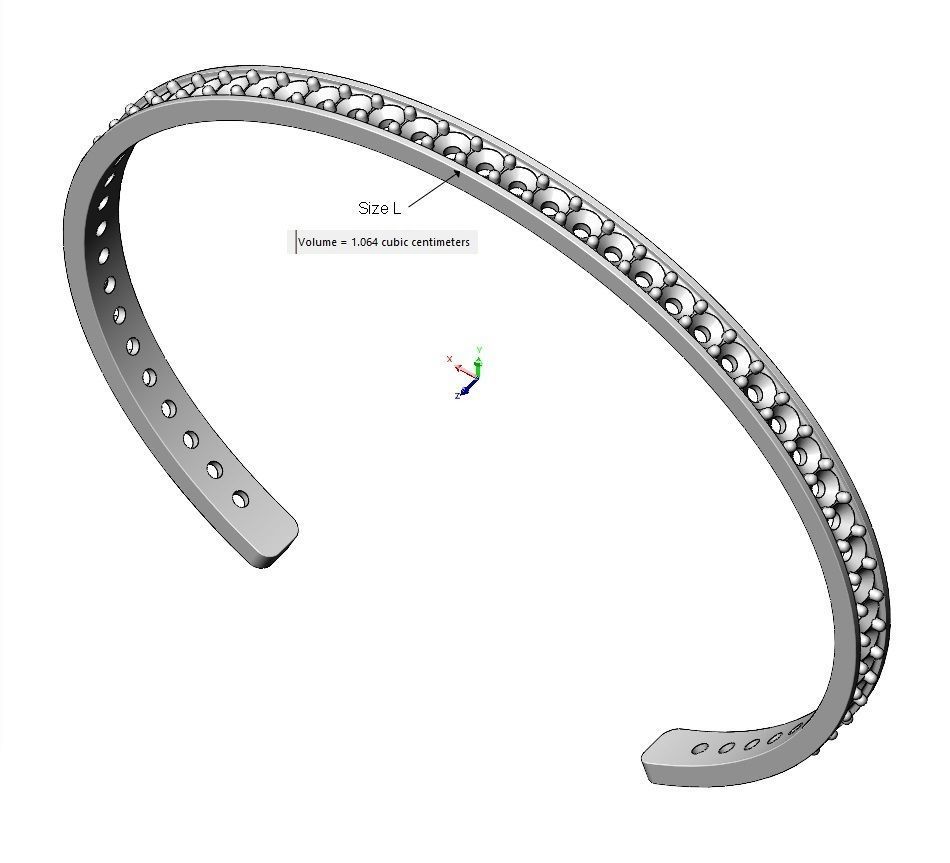 Simple diamond cuff bracelet 3D print model_10