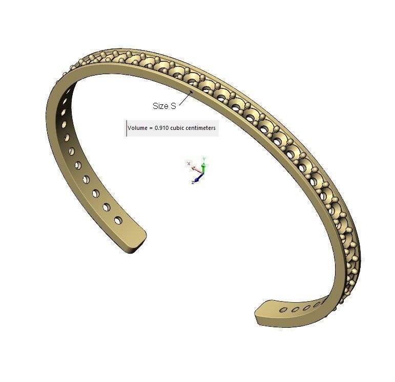 Simple diamond cuff bracelet 3D print model_12