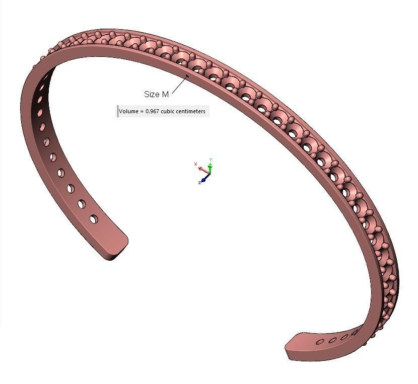 Simple diamond cuff bracelet 3D print model_11