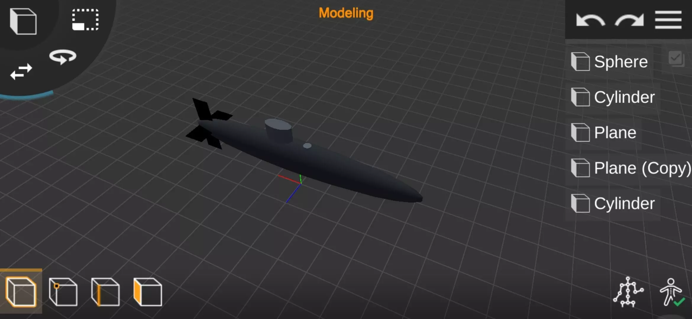 Submarin submarine on screen Free 3D model