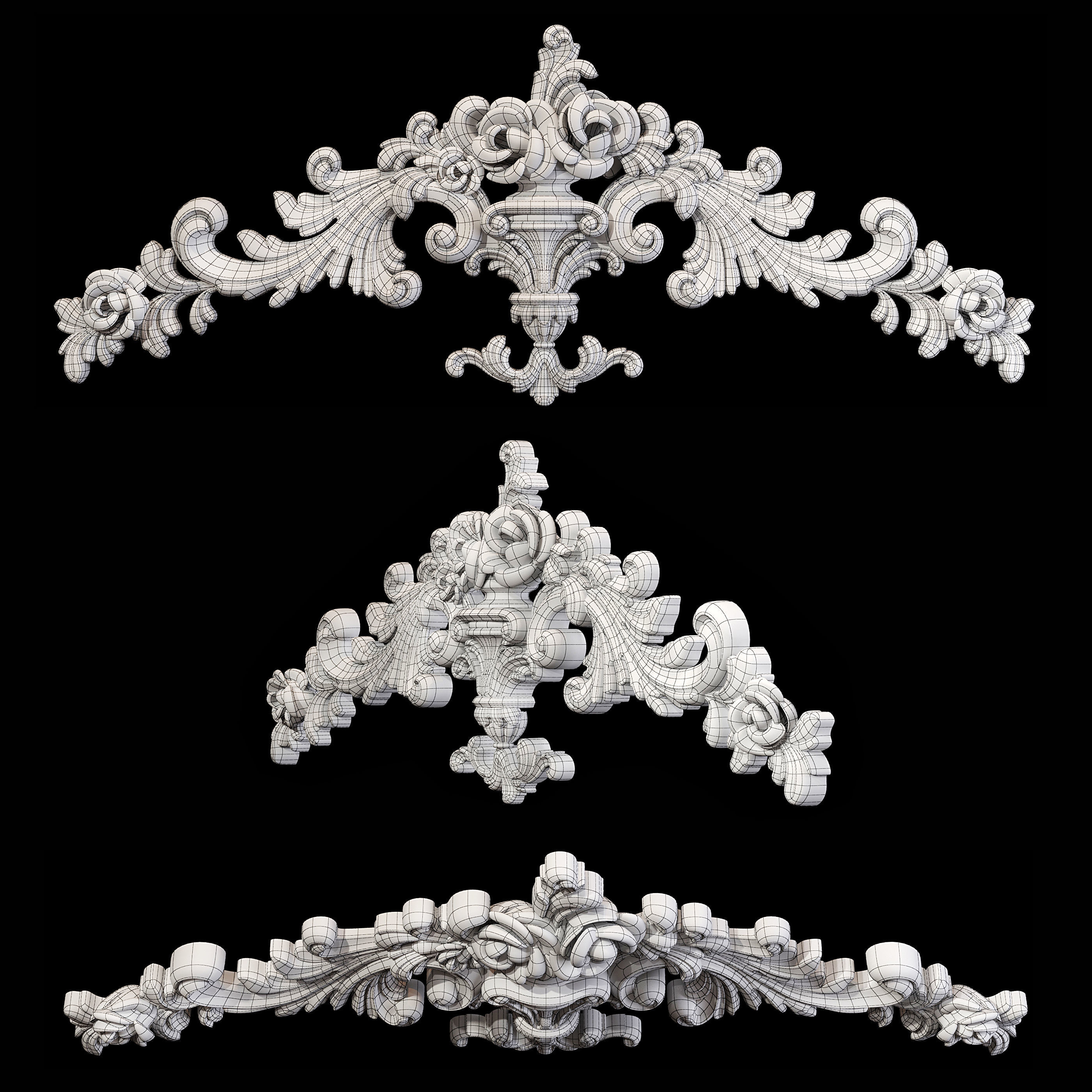 Classic carved 030 3D model_4