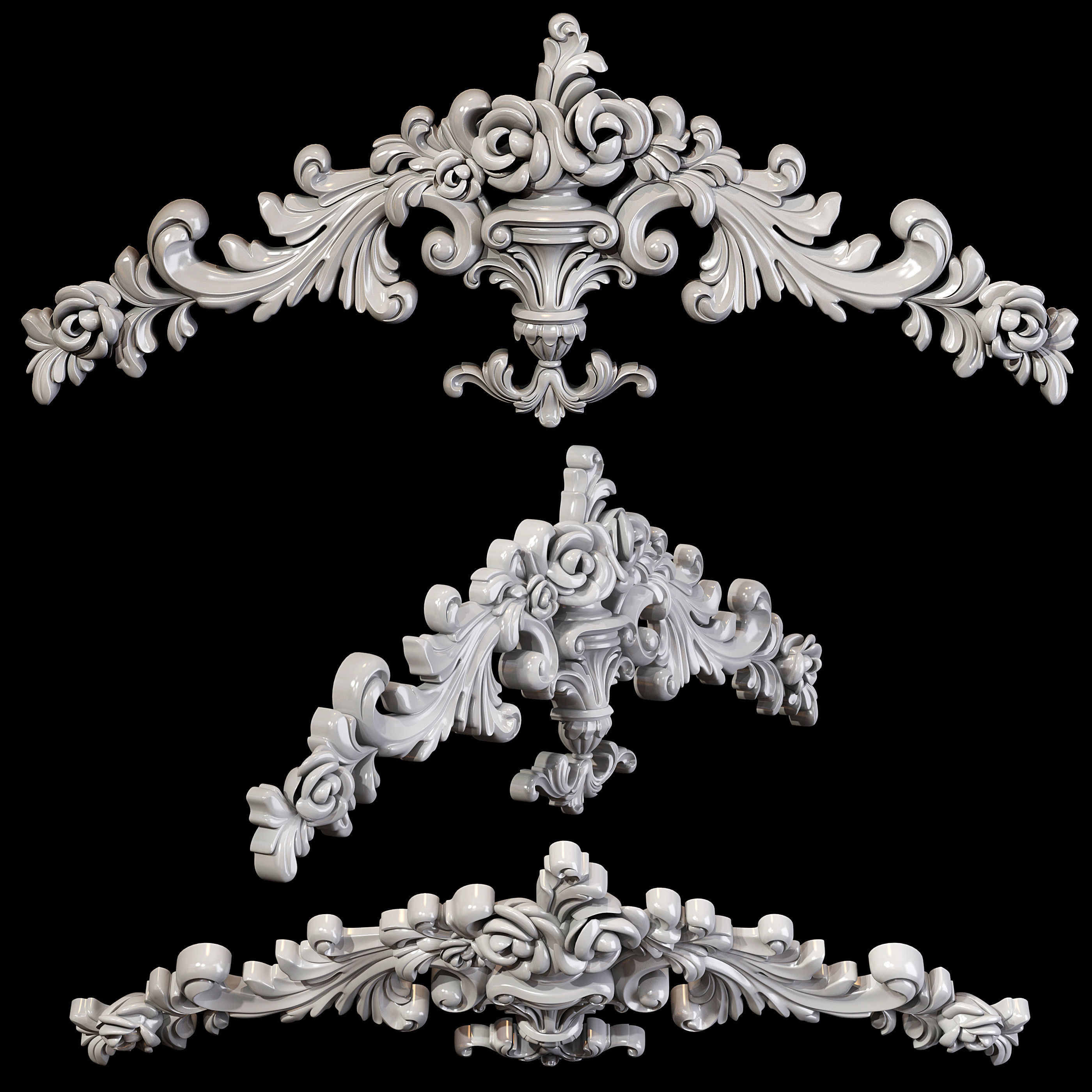 Classic carved 030 3D model_3