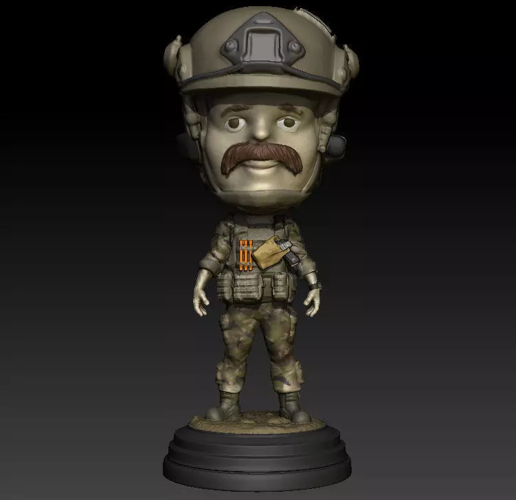 EOD Tech Dew Milligan Bobblehead 3D print model_0