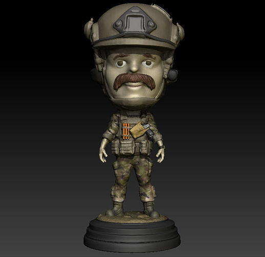 EOD Tech Dew Milligan Bobblehead 3D print model