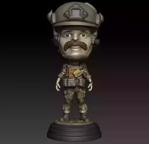 EOD Tech Dew Milligan Bobblehead 3D print model