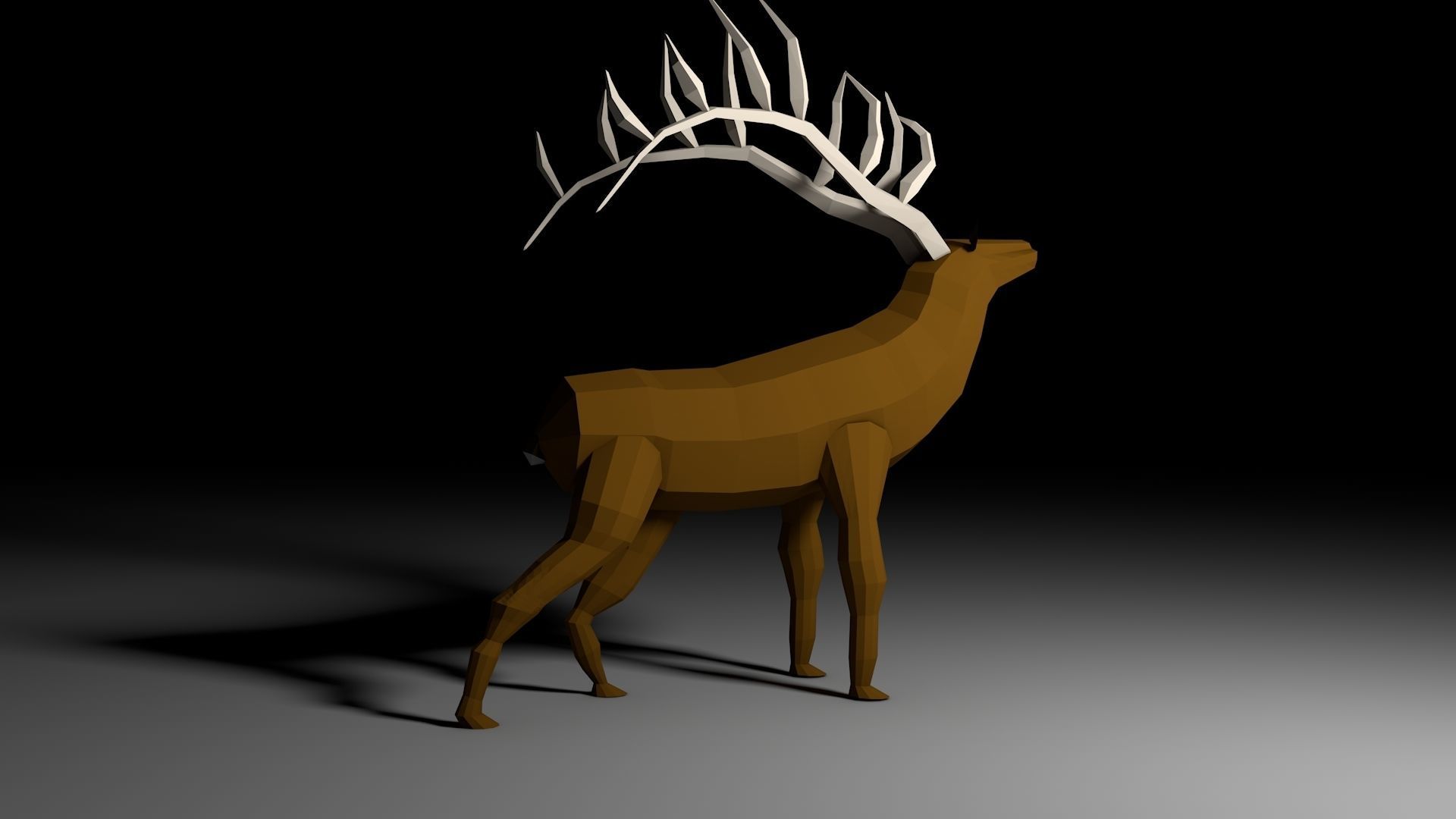 Elk or Deer - low polygon Free 3D model_1