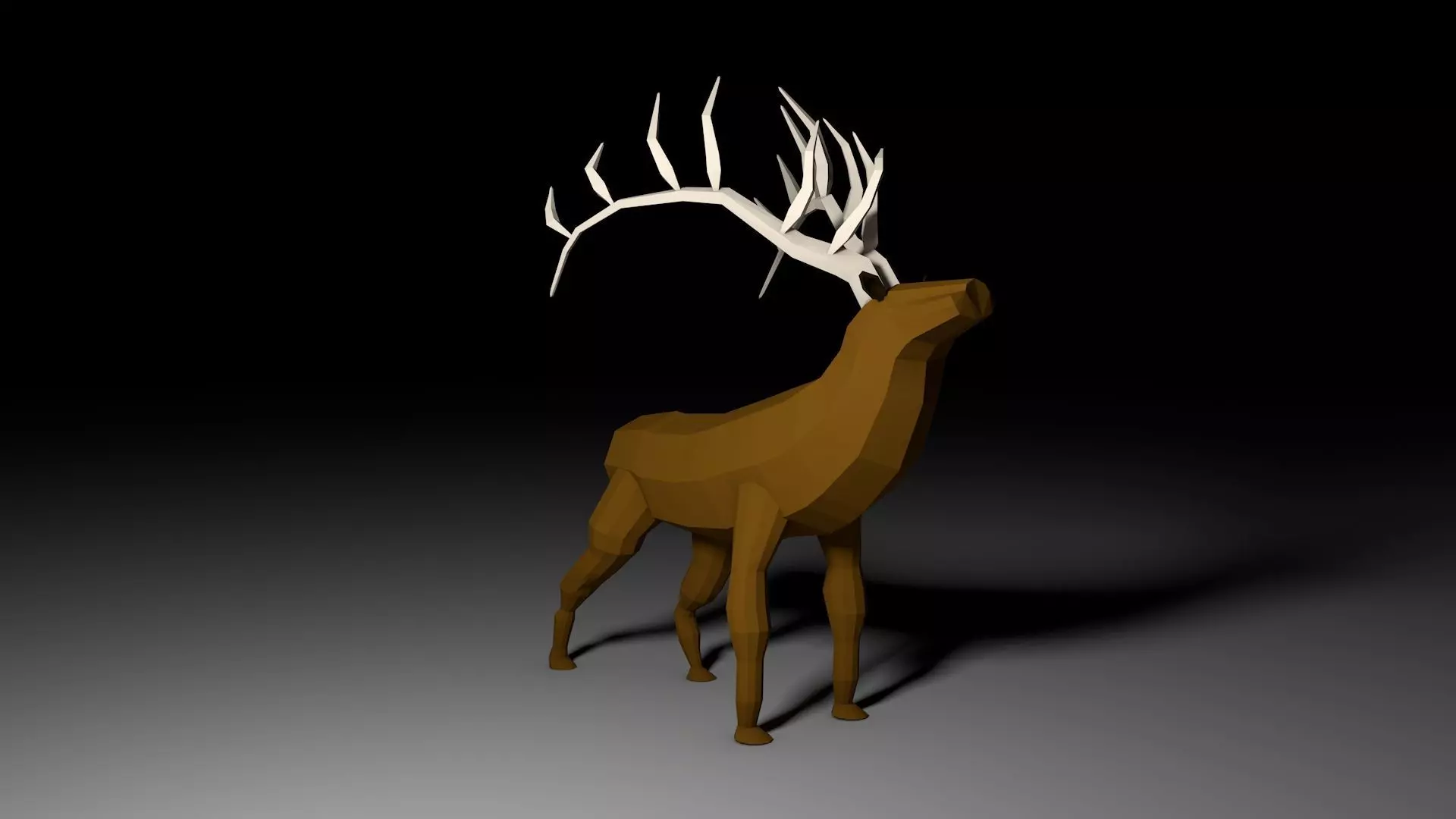 Elk or Deer - low polygon Free 3D model_0